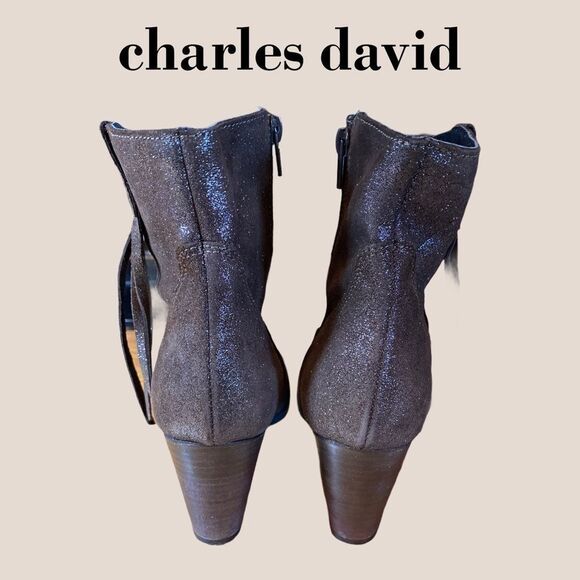 Charles David Glitter Fringe Ankle Booties 6 - Picture 5 of 6